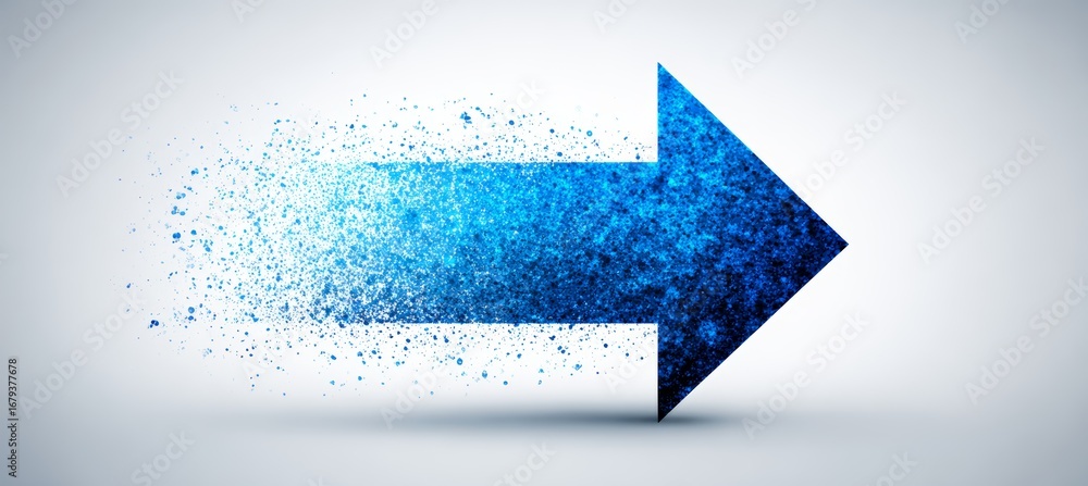 Poster blue arrow object aim. generative ai technology.