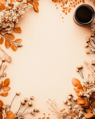  Cozy Instagram template with earth tones and minimalist floral illustrations. Soft and inviting design