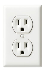 White plastic electrical outlet with two sockets