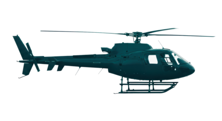 Isolated Dark Green Helicopter