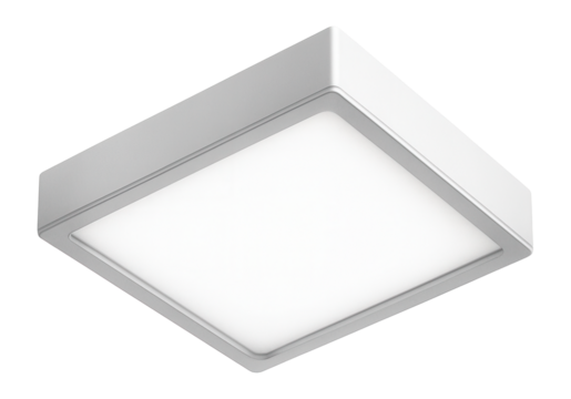 Square LED ceiling light with frosted diffuser