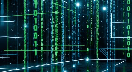 Binary Code Technology Abstract Background.