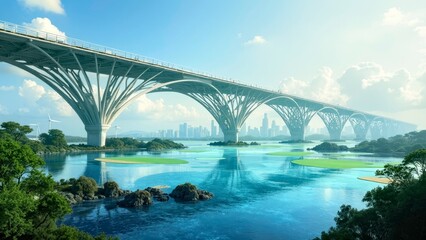 Naklejka premium Exquisite bridges over open waters