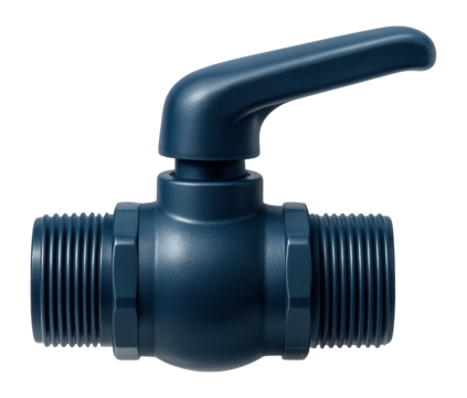 Plastic ball valve with lever handle