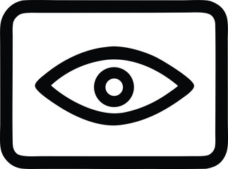 Minimalist eye icon symbolizing vision insight and observation for digital interfaces and branding