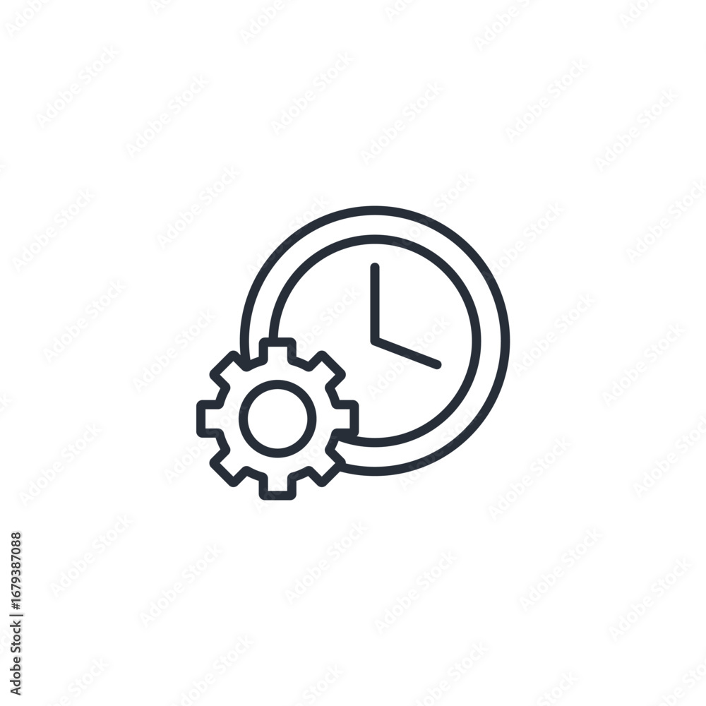 Poster time management icon. vector.editable stroke.linear style sign for use web design,logo.symbol illust