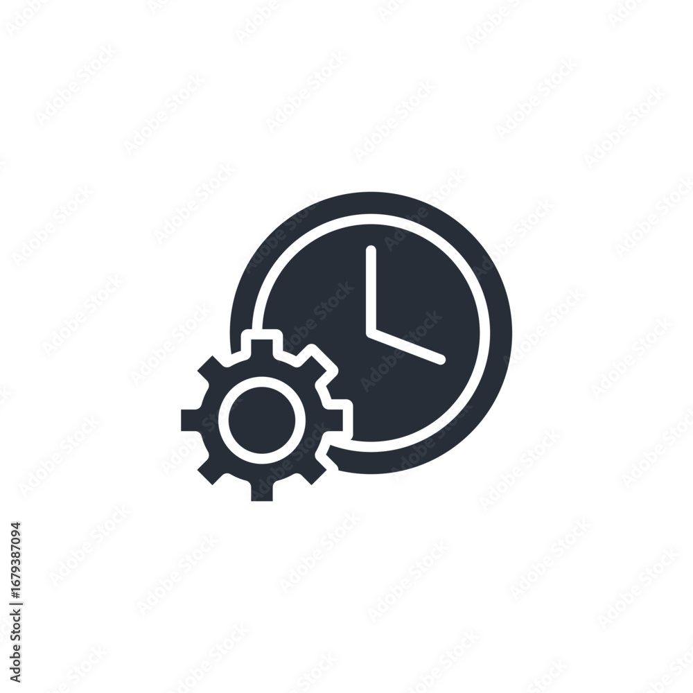 Poster time management icon. vector.editable stroke.linear style sign for use web design,logo.symbol illust