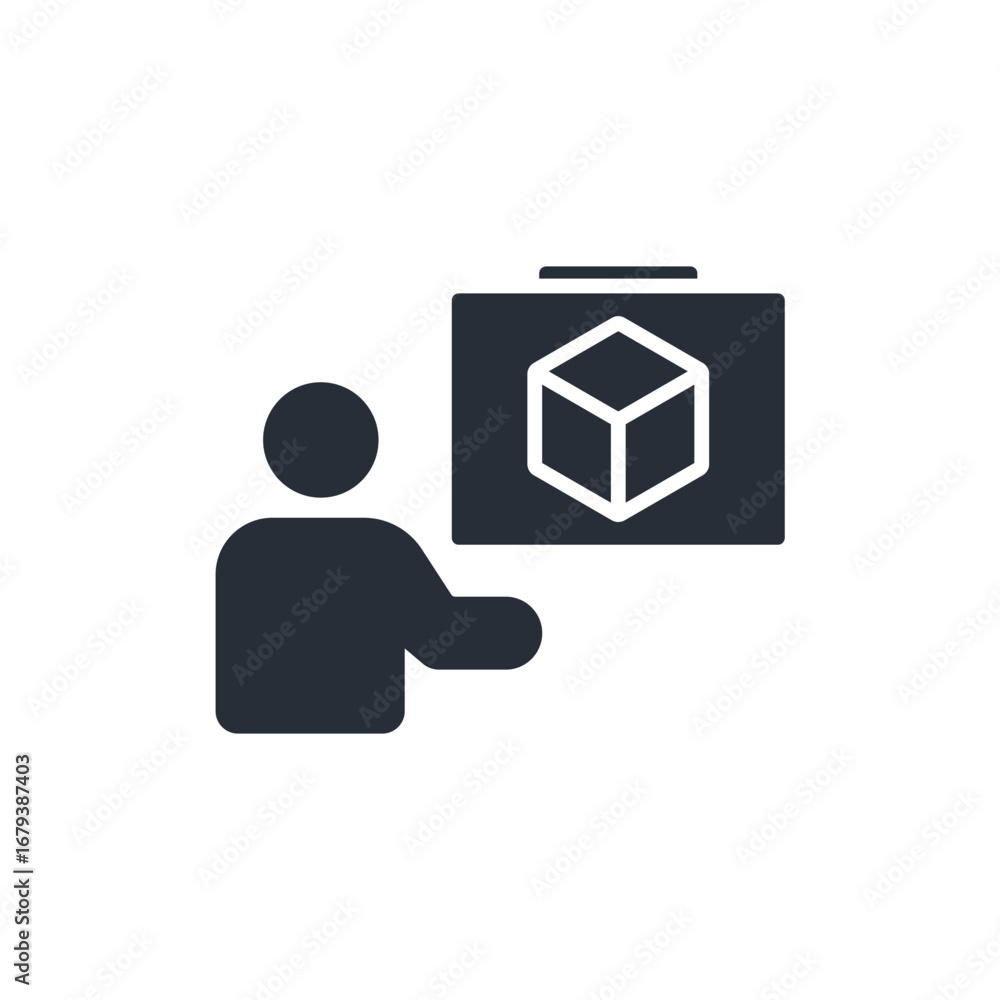 Poster project icon. vector.editable stroke.linear style sign for use web design,logo.symbol illustration.
