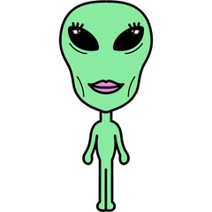 Cute Alien Cartoon Character Illustration