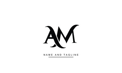AM, MA, A, M Abstract Letters Logo Monogram