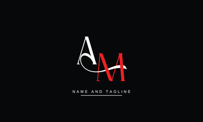 AM, MA, A, M Abstract Letters Logo Monogram