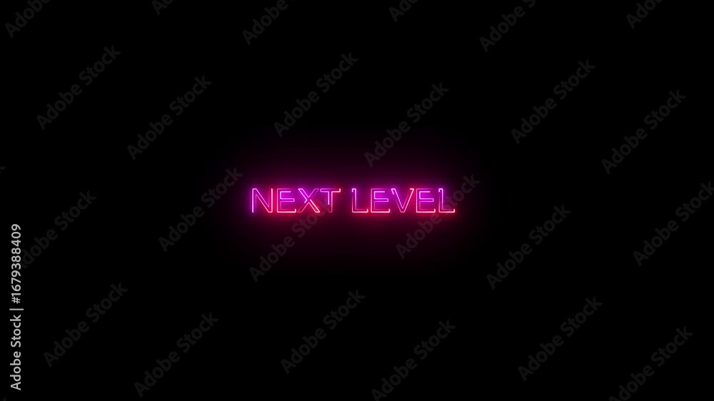 Fototapete next level text saber animation. next level loop animation ultra hd 4k branding, and high-performanc