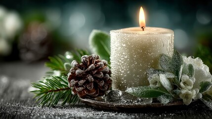 christmas still life with candle