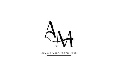 AM, MA, A, M Abstract Letters Logo Monogram