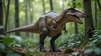 Acrylglasbilder Dinosaurier Ein T-Rex im Wald - Ein Dinosaurier  © Chris