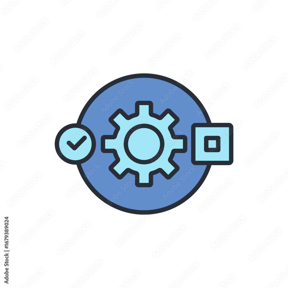 Poster procedure icon. vector.editable stroke.linear style sign for use web design,logo.symbol illustration