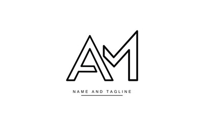 AM, MA, A, M Abstract Letters Logo Monogram