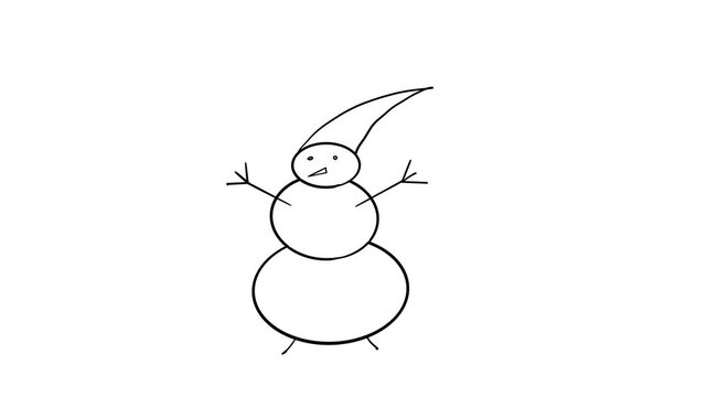 Doodle Christmas ice man on white background