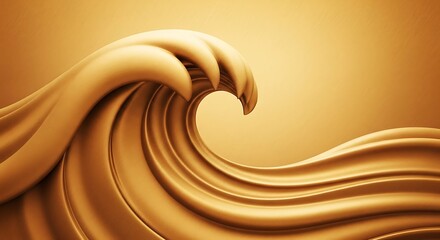 Golden Wave Abstract Design.