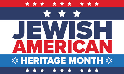 Fototapeta premium Jewish American Heritage Month. Celebrated annual in May. Jewish American contribution to the history United States. Star of David. Israel symbol. Poster, card, banner and background. Vector