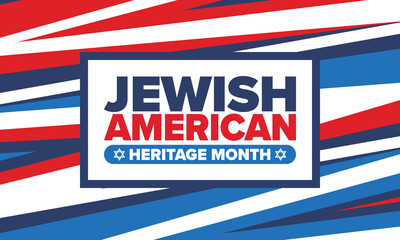 Fototapeta premium Jewish American Heritage Month. Celebrated annual in May. Jewish American contribution to the history United States. Star of David. Israel symbol. Poster, card, banner and background. Vector