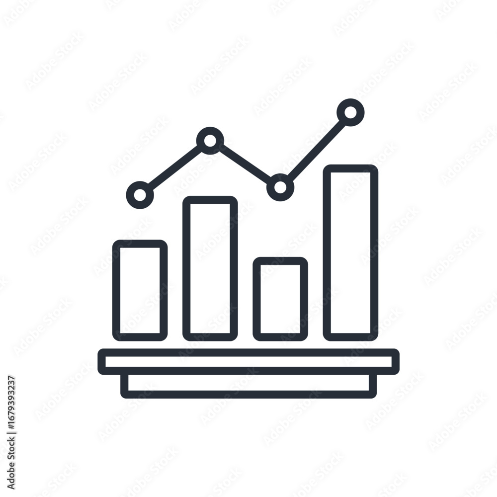 Poster analytics icon. vector.editable stroke.linear style sign for use web design,logo.symbol illustration