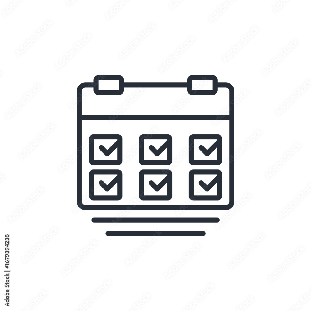 Poster schedule icon. vector.editable stroke.linear style sign for use web design,logo.symbol illustration.