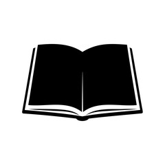 Black and White Icon of an Open Book ready for reading or study