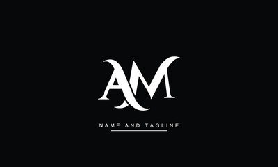 AM, MA, A, M Abstract Letters Logo Monogram