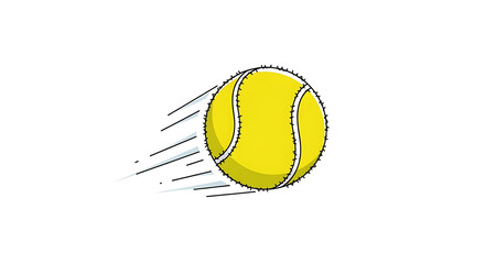 Simple Lineart Moving Tennis Ball with Motion Trails Sport Illustration