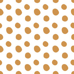 Abstract seamless pattern with scattered tan oval shapes on a white background creating a modern organic texture perfect for design.