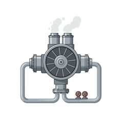 Vector Diagram of a Steampunk-Style Turbine