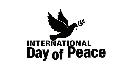 Obraz premium Vector art of international day of peace logo with dove and olive branch
