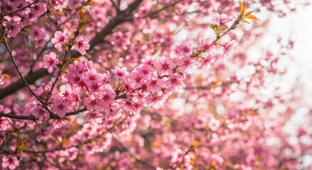 Obraz premium Pink cherry blossoms in springtime