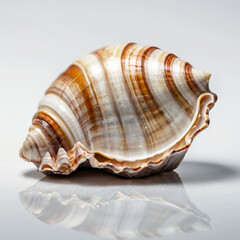 Obraz premium Striking Seashell with Brown and White Striped Pattern
