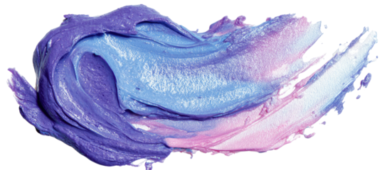 Abstract paint splatter in shades of purple, blue, and pink