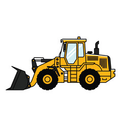 Naklejka premium Powerful yellow front loader ready for construction projects and heavy lifting tasks