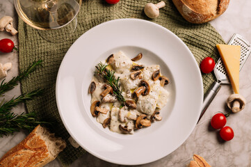 Italian pasta with mushrooms