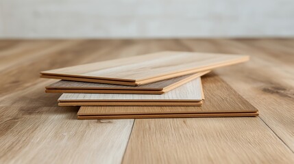 Natural Wood Flooring Samples Stacked Together