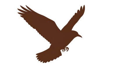 Isolated Silhouette of Crow Flying