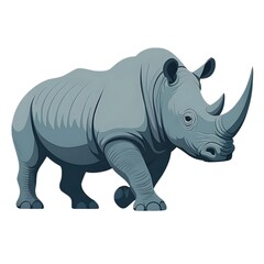 Obraz premium vector illustration of a rhinoceros in side profile