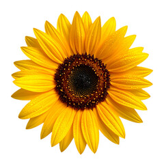 Fototapeta premium Sunflower with Dewdrops isolated on white