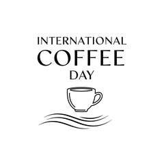 Celebrate international coffee day with a simple line art illustration of a coffee cup