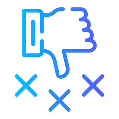 Obraz premium thumb down gradient icon