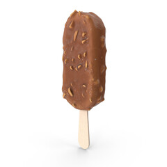 Chocolate Covered Ice Cream Bar on Stick 3d Png