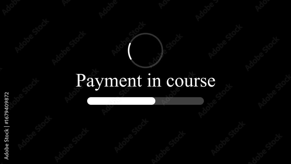 Poster payment in progress loading bar and spinner
