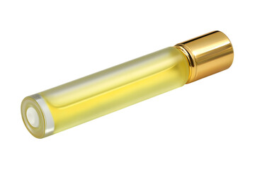 Fototapeta premium perfume bottle with gold cap isolated on white background