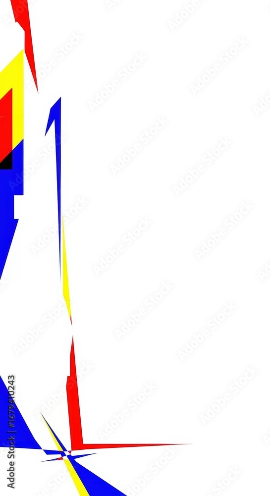 Poster vibrant abstract digital glitch loop background dynamic geometric primary colors