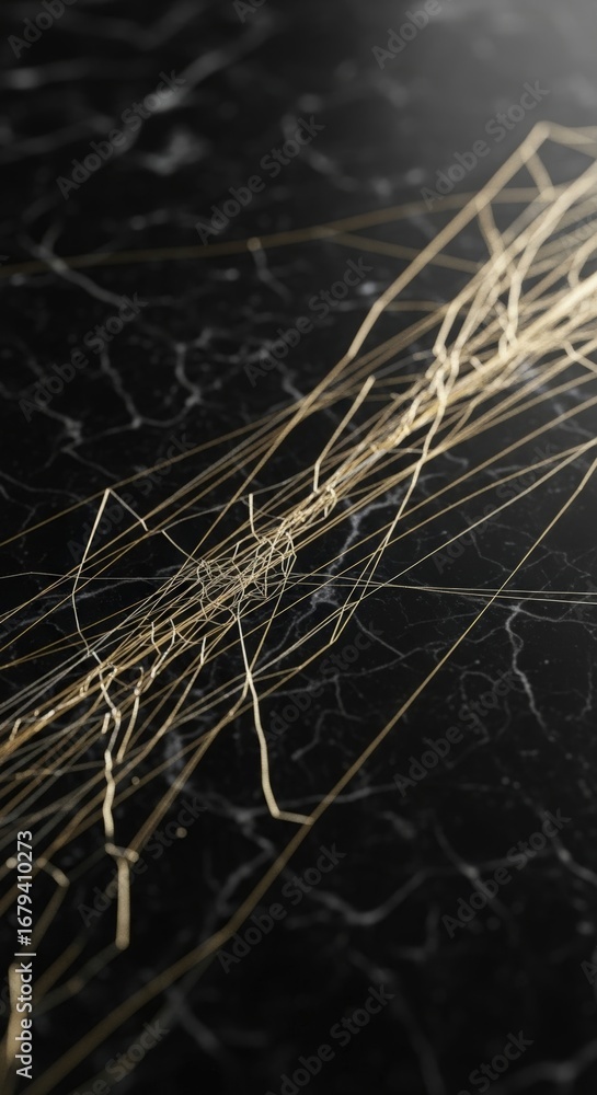 Poster mesmerizing golden glitch lines abstract digital loop background