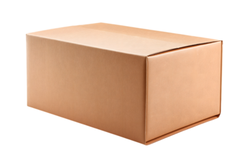 simple brown cardboard box, ready for packaging and shipping isolated on white background